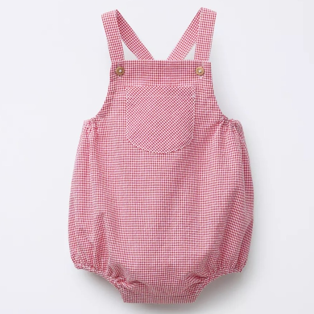 Zara Red Checkered Kids Bodysuit